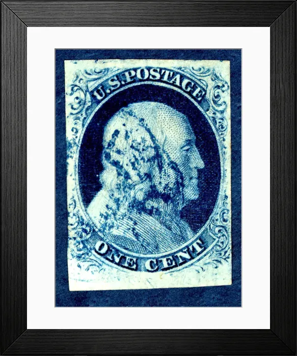 Framed Print : 1c Franklin type III single, July 1, 1851. Creators: Toppan, Carpenter & Company Framed Print : 1c Franklin type III single, July 1, 1851. Creators: Toppan, Carpenter & Company
