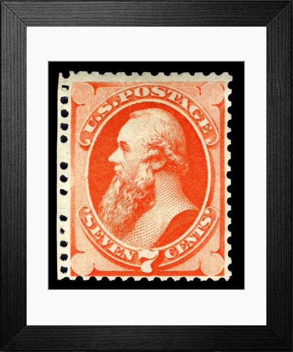 Framed Print : 7c Edwin M. Stanton special printing single, 1875. Creator: Continental Bank Note Company Framed Print : 7c Edwin M. Stanton special printing single, 1875. Creator: Continental Bank Note Company