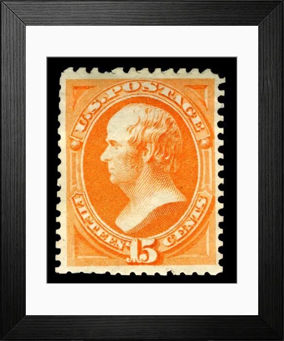 Framed Print : 15c Daniel Webster special printing single, 1875. Creator: Continental Bank Note Company Framed Print : 15c Daniel Webster special printing single, 1875. Creator: Continental Bank Note Company