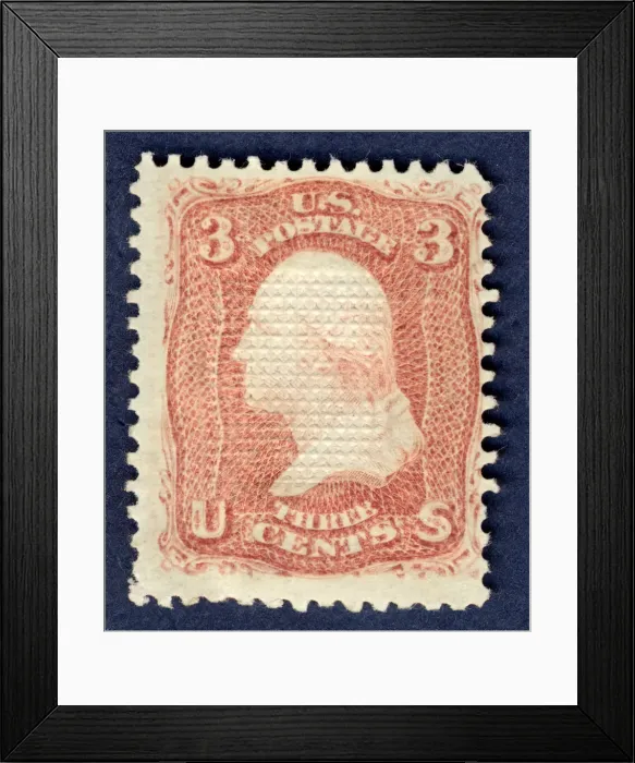 Framed Print : 3c Washington E Grill single, 1868. Creator: National Bank Note Company Framed Print : 3c Washington E Grill single, 1868. Creator: National Bank Note Company