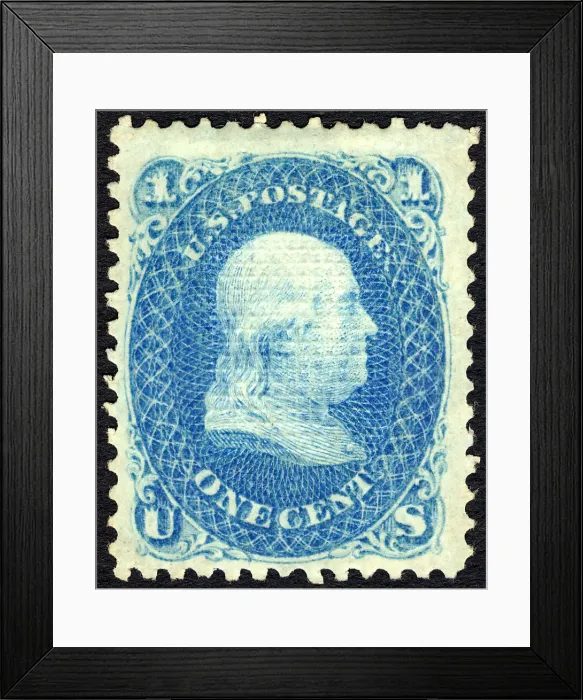 Framed Print : 1c Franklin E Grill single, 1868. Creator: Unknown Framed Print : 1c Franklin E Grill single, 1868. Creator: Unknown