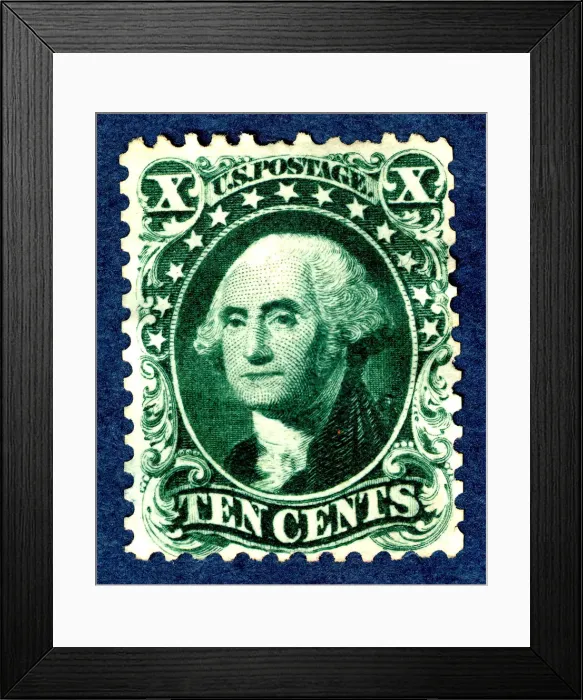 Framed Print : 10c Washington reprint single, 1875. Creator: Continental Bank Note Company Framed Print : 10c Washington reprint single, 1875. Creator: Continental Bank Note Company