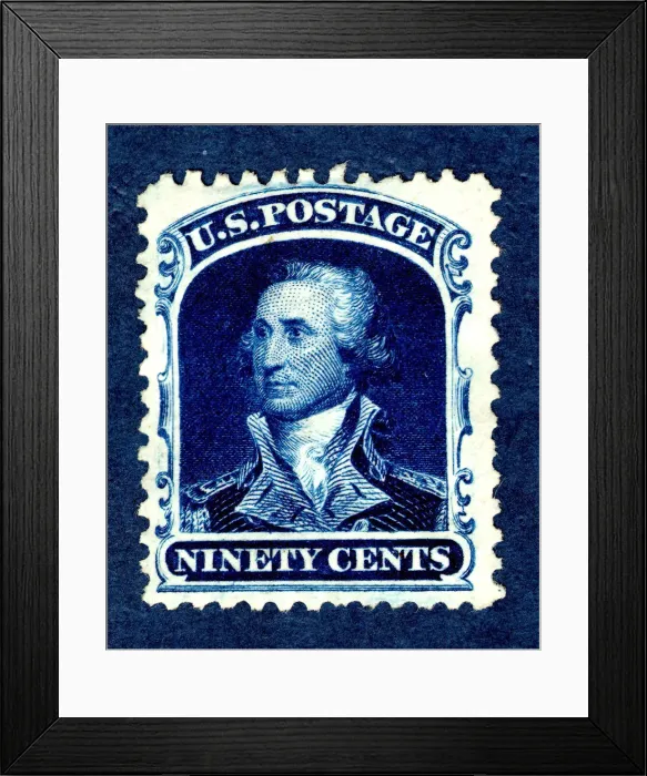 Framed Print : 90c Washington reprint single, 1875. Creator: Continental Bank Note Company Framed Print : 90c Washington reprint single, 1875. Creator: Continental Bank Note Company