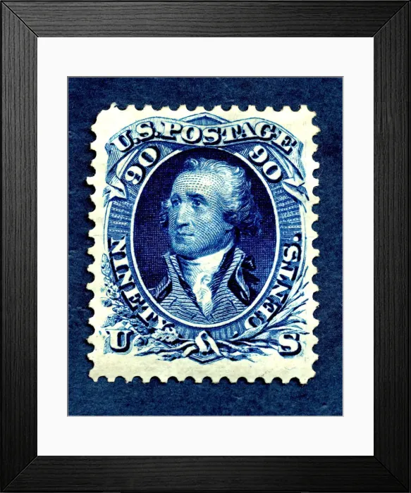 Framed Print : 90c Washington re-issue single, 1875. Creator: National Bank Note Company Framed Print : 90c Washington re-issue single, 1875. Creator: National Bank Note Company