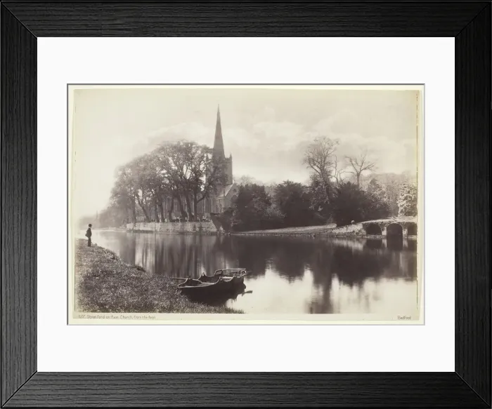 Framed Print : Stratford-on-Avon, Church from the Avon, 1860 / 94. Creator: Francis Bedford Framed Print : Stratford-on-Avon, Church from the Avon, 1860 / 94. Creator: Francis Bedford