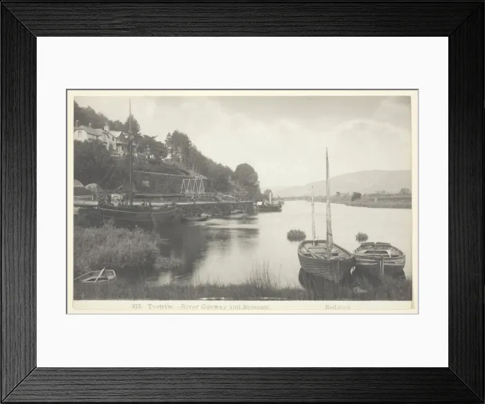 Framed Print : Trefriw - River Conway and Steamer, 1860 / 94. Creator: Francis Bedford Framed Print : Trefriw - River Conway and Steamer, 1860 / 94. Creator: Francis Bedford