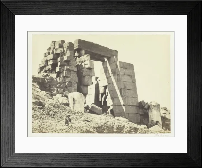 Framed Print : The Granite Pylon, Thebes, 1857. Creator: Francis Frith Framed Print : The Granite Pylon, Thebes, 1857. Creator: Francis Frith