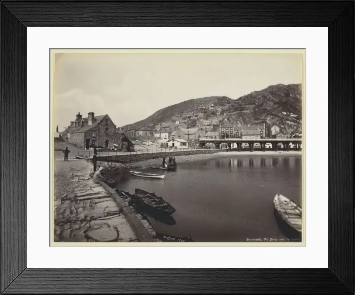 Framed Print : Barmouth, the Quay and Ty Gwyn, 1860 / 94. Creator: Francis Bedford Framed Print : Barmouth, the Quay and Ty Gwyn, 1860 / 94. Creator: Francis Bedford
