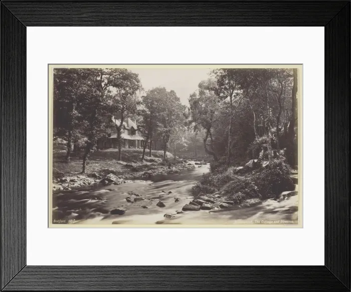 Framed Print : Watersmeet, The Cottage and Streams, 1860 / 94. Creator: Francis Bedford Framed Print : Watersmeet, The Cottage and Streams, 1860 / 94. Creator: Francis Bedford