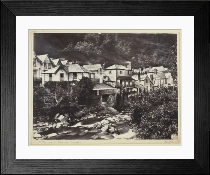 Framed Print : Lynmouth, Riverside Cottages, 1860 / 94. Creator: Francis Bedford Framed Print : Lynmouth, Riverside Cottages, 1860 / 94. Creator: Francis Bedford