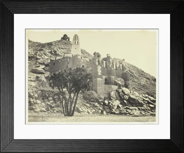 Framed Print : Doum Palm and Ruined Mosque, Philae, 1857. Creator: Francis Frith Framed Print : Doum Palm and Ruined Mosque, Philae, 1857. Creator: Francis Frith