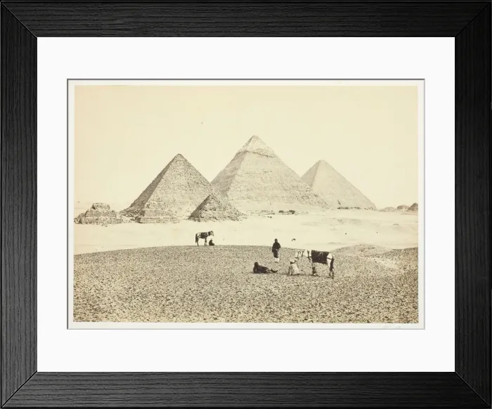 Framed Print : The Pyramids of El Geezeh, from the Southwest, 1857. Creator: Francis Frith Framed Print : The Pyramids of El Geezeh, from the Southwest, 1857. Creator: Francis Frith