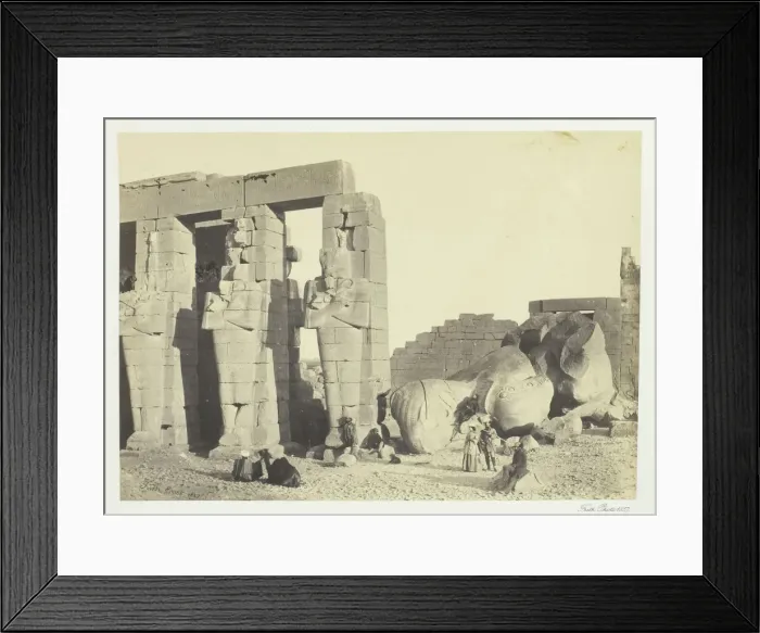 Framed Print : Osiride Pillars and Great Fallen Colossus, at the Memnonium, Thebes, 1857 Framed Print : Osiride Pillars and Great Fallen Colossus, at the Memnonium, Thebes, 1857