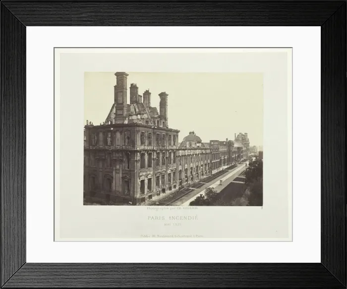 Framed Print : Paris Fire (Palais des Tuileries, Pavillon de Marsan), May 1871. Creator: Charles Soulier Framed Print : Paris Fire (Palais des Tuileries, Pavillon de Marsan), May 1871. Creator: Charles Soulier
