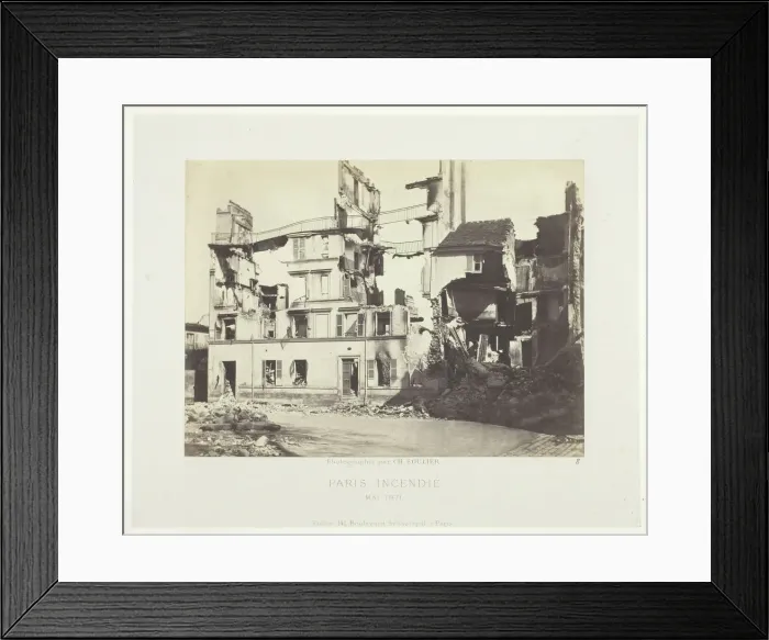 Framed Print : Paris Fire (Ruins of Houses, Rue de l Hopital [Saint-Cloud]), May, 1871