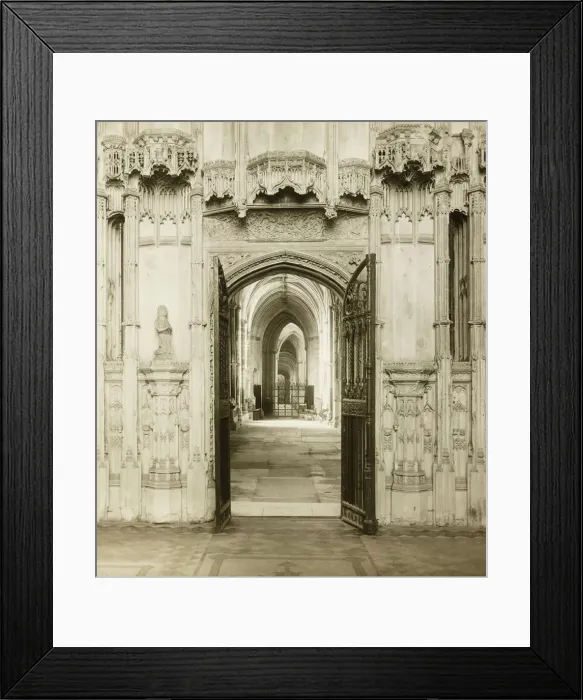 Framed Print : Ely Cathedral: From Br. Wests Chapel into South Choir Aisle, c. 1891 Framed Print : Ely Cathedral: From Br. Wests Chapel into South Choir Aisle, c. 1891
