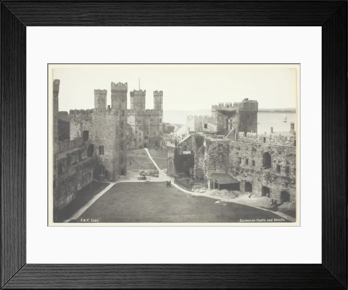 Framed Print : Carnarvon Castle and Straights, 1860 / 94. Creator: Francis Bedford Framed Print : Carnarvon Castle and Straights, 1860 / 94. Creator: Francis Bedford