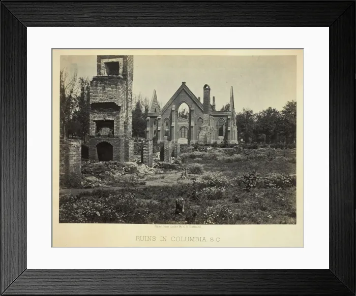 Framed Print : Ruins in Columbia, S. C. 1865. Creator: George N. Barnard Framed Print : Ruins in Columbia, S. C. 1865. Creator: George N. Barnard