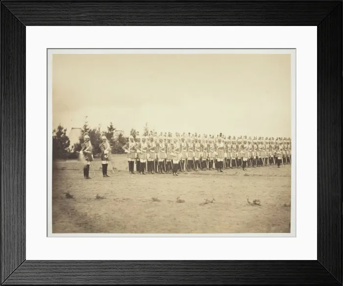 Framed Print : Untitled [soldiers on parade], 1857. Creator: Gustave Le Gray