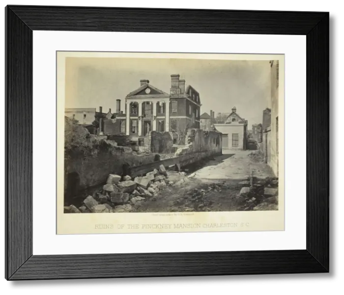 Framed Print : Ruins of the Pinckney Mansion, Charleston, S. C. 1865. Creator: George N. Barnard Framed Print : Ruins of the Pinckney Mansion, Charleston, S. C. 1865. Creator: George N. Barnard