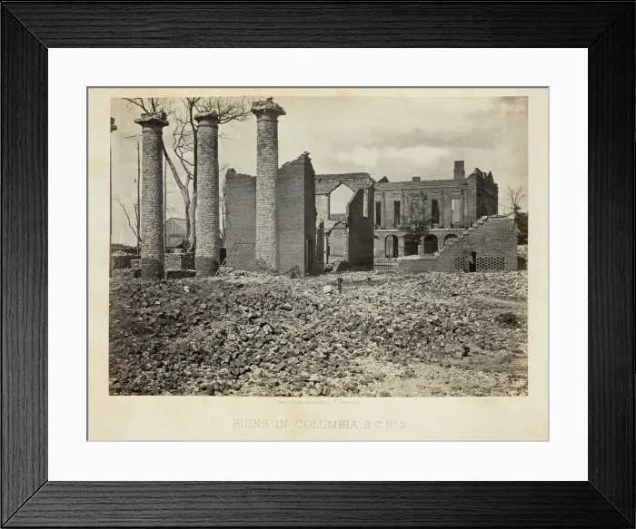 Framed Print : Ruins in Columbia, S. C. No. 2, 1865. Creator: George N. Barnard Framed Print : Ruins in Columbia, S. C. No. 2, 1865. Creator: George N. Barnard