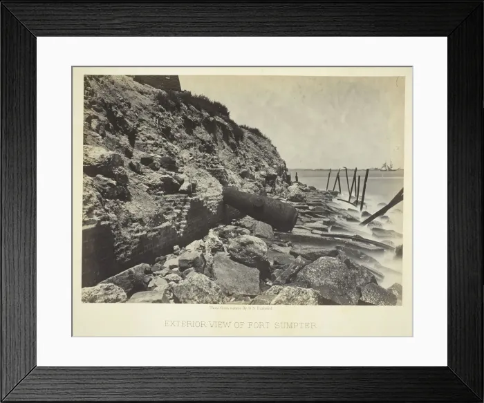 Framed Print : Exterior View of Fort Sumpter, 1866. Creator: George N. Barnard Framed Print : Exterior View of Fort Sumpter, 1866. Creator: George N. Barnard
