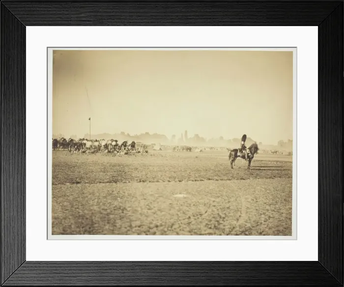 Framed Print : Untitled [cavalry], 1857. Creator: Gustave Le Gray