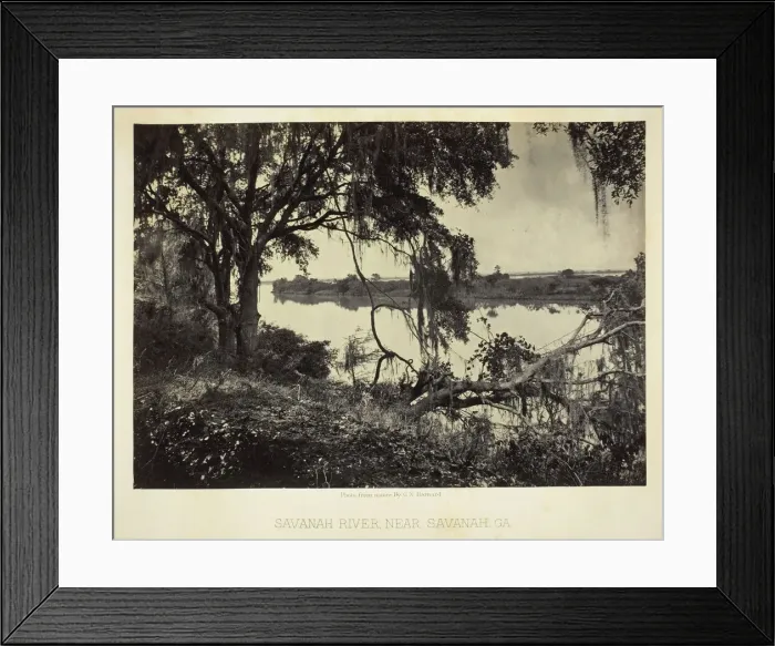 Framed Print : Savannah River, near Savannah, GA, 1866. Creator: George N. Barnard Framed Print : Savannah River, near Savannah, GA, 1866. Creator: George N. Barnard