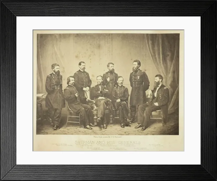 Framed Print : Sherman and His Generals, 1865. Creator: George N. Barnard Framed Print : Sherman and His Generals, 1865. Creator: George N. Barnard