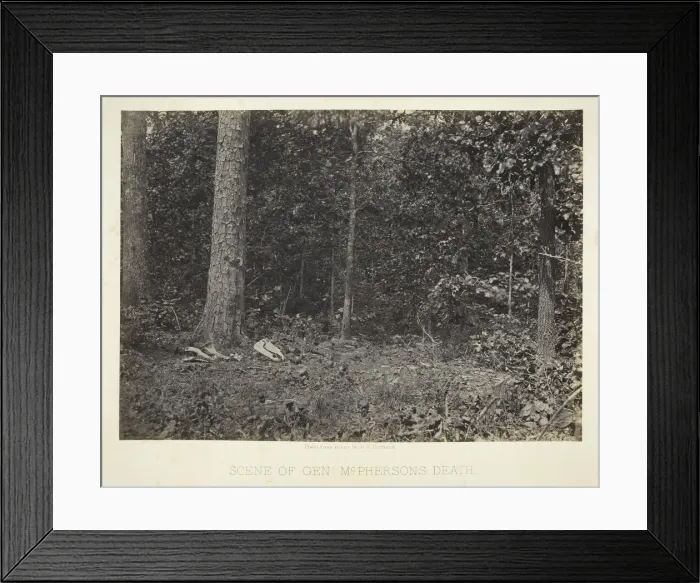 Framed Print : Scene of Gen. McPhersons Death, 1864 / 66. Creator: George N. Barnard Framed Print : Scene of Gen. McPhersons Death, 1864 / 66. Creator: George N. Barnard