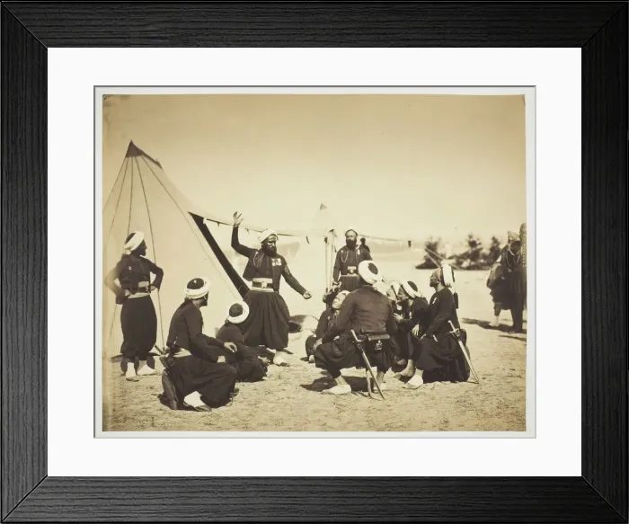 Framed Print : Zouave Storyteller (Le recit), 1857. Creator: Gustave Le Gray Framed Print : Zouave Storyteller (Le recit), 1857. Creator: Gustave Le Gray
