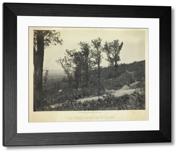 Framed Print : The Crest of Mission Ridge, 1864 / 66. Creator: George N. Barnard Framed Print : The Crest of Mission Ridge, 1864 / 66. Creator: George N. Barnard