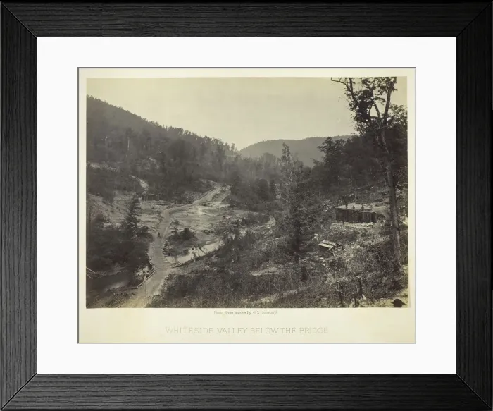 Framed Print : Whiteside Valley below the Bridge, 1864. Creator: George N. Barnard Framed Print : Whiteside Valley below the Bridge, 1864. Creator: George N. Barnard