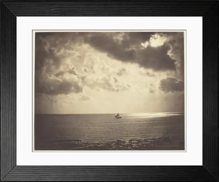 Framed Print : Brig on the Water, 1856. Creator: Gustave Le Gray Framed Print : Brig on the Water, 1856. Creator: Gustave Le Gray