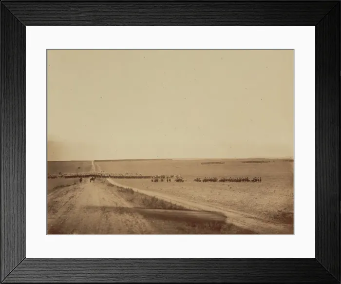Framed Print : Maneuvers, Camp de Chalons, 1857. Creator: Gustave Le Gray Framed Print : Maneuvers, Camp de Chalons, 1857. Creator: Gustave Le Gray
