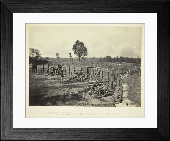 Framed Print : Rebel Works in Front of Atlanta, GA, No. 2, 1864. Creator: George N. Barnard Framed Print : Rebel Works in Front of Atlanta, GA, No. 2, 1864. Creator: George N. Barnard