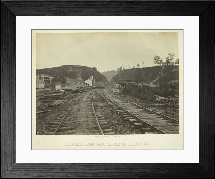 Framed Print : The Allatoona Pass, looking North, GA, 1866. Creator: George N. Barnard Framed Print : The Allatoona Pass, looking North, GA, 1866. Creator: George N. Barnard
