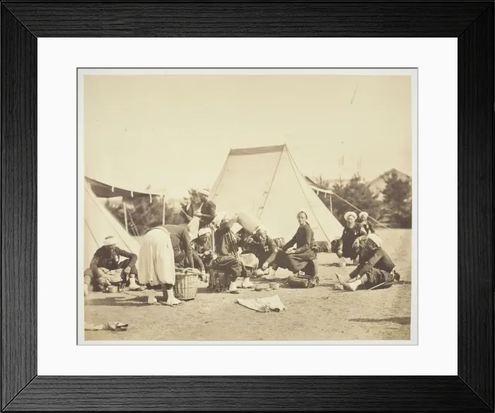 Framed Print : Untitled [Zouaves], 1857. Creator: Gustave Le Gray