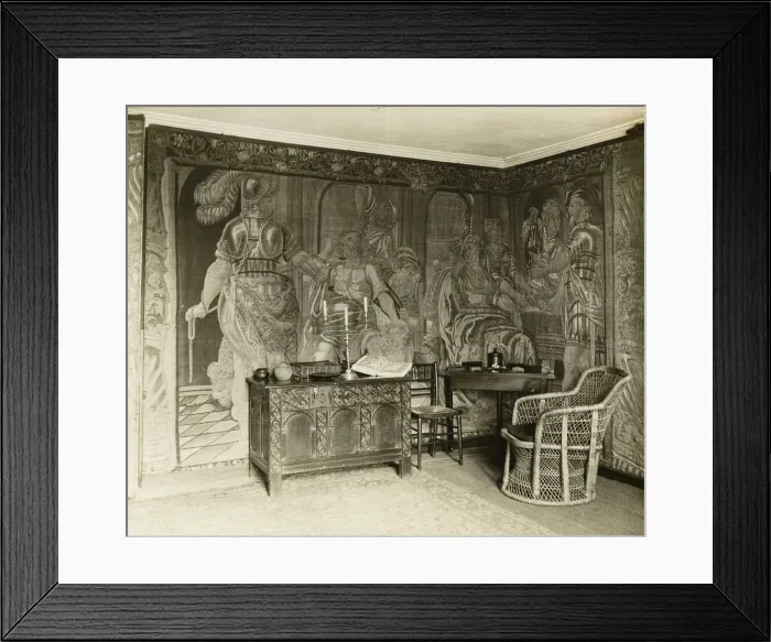 Framed Print : Kelmscott Manor: In the Tapestry Room, 1896. Creator: Frederick Henry Evans Framed Print : Kelmscott Manor: In the Tapestry Room, 1896. Creator: Frederick Henry Evans