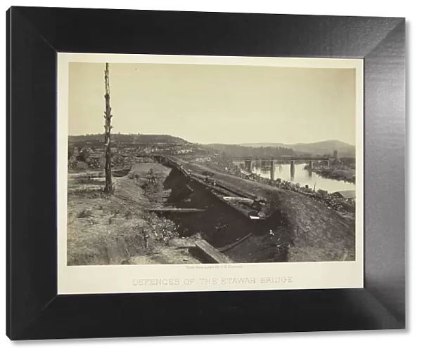 Defences of the Etawah Bridge, 1866. Creator: George N. Barnard