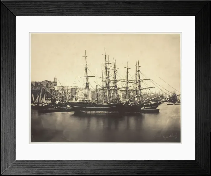 Framed Print : Ships in the Harbor at Sete, 1857. Creator: Gustave Le Gray Framed Print : Ships in the Harbor at Sete, 1857. Creator: Gustave Le Gray