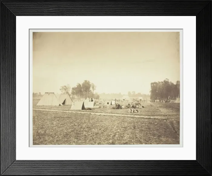 Framed Print : Tents and Military Gear, Camp de Chalons, 1857. Creator: Gustave Le Gray Framed Print : Tents and Military Gear, Camp de Chalons, 1857. Creator: Gustave Le Gray