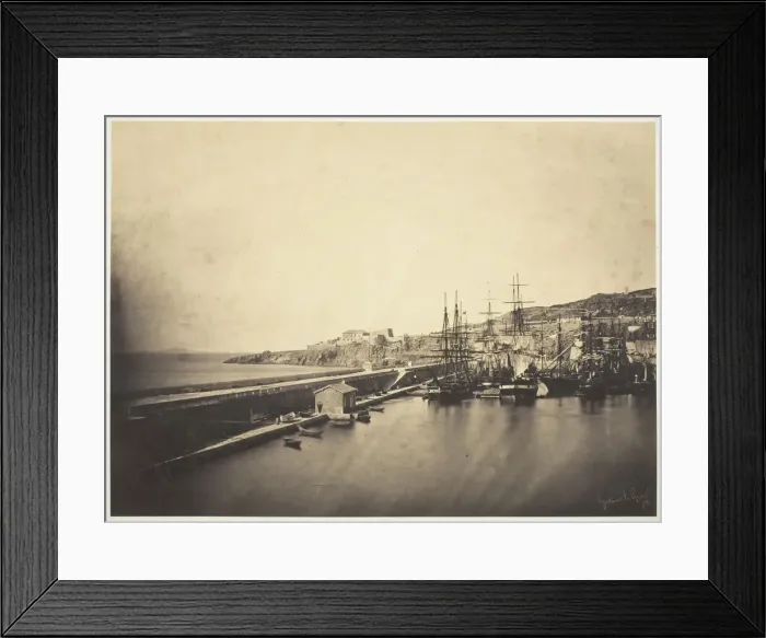 Framed Print : The Jetty at Sete, 1857. Creator: Gustave Le Gray Framed Print : The Jetty at Sete, 1857. Creator: Gustave Le Gray