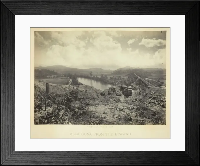 Framed Print : Allatoona from the Etawah, 1866. Creator: George N. Barnard
