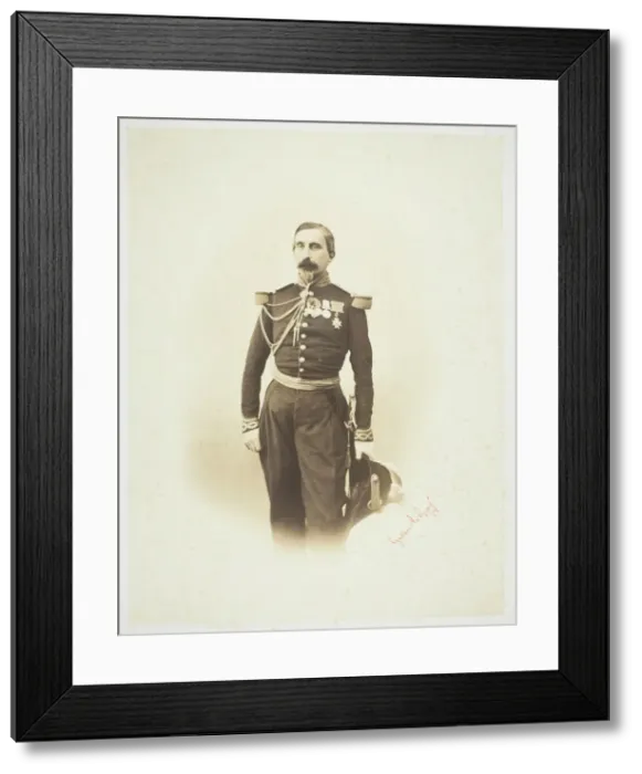 Framed Print : Untitled [French officer], 1857. Creator: Gustave Le Gray