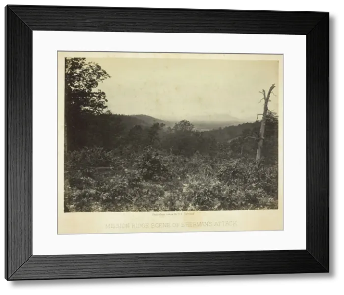 Framed Print : Mission Ridge Scene of Shermans Attack, 1864 / 66. Creator: George N. Barnard Framed Print : Mission Ridge Scene of Shermans Attack, 1864 / 66. Creator: George N. Barnard