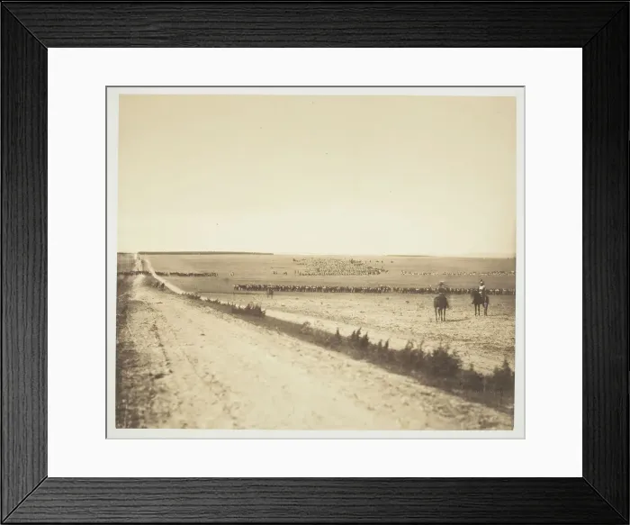 Framed Print : Maneuvers, Camp de Chalons, 1857. Creator: Gustave Le Gray Framed Print : Maneuvers, Camp de Chalons, 1857. Creator: Gustave Le Gray