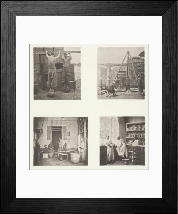 Framed Print : Rolling Scented Caper and Gunpowder Teas; Weighing Tea for Exportation; A Tea House... c Framed Print : Rolling Scented Caper and Gunpowder Teas; Weighing Tea for Exportation; A Tea House... c