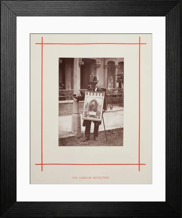 Framed Print : The London Boardmen, 1877. Creator: John Thomson Framed Print : The London Boardmen, 1877. Creator: John Thomson