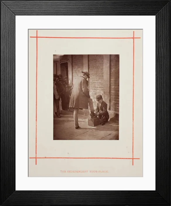 Framed Print : The Independent Shoe-Black, 1877. Creator: John Thomson Framed Print : The Independent Shoe-Black, 1877. Creator: John Thomson